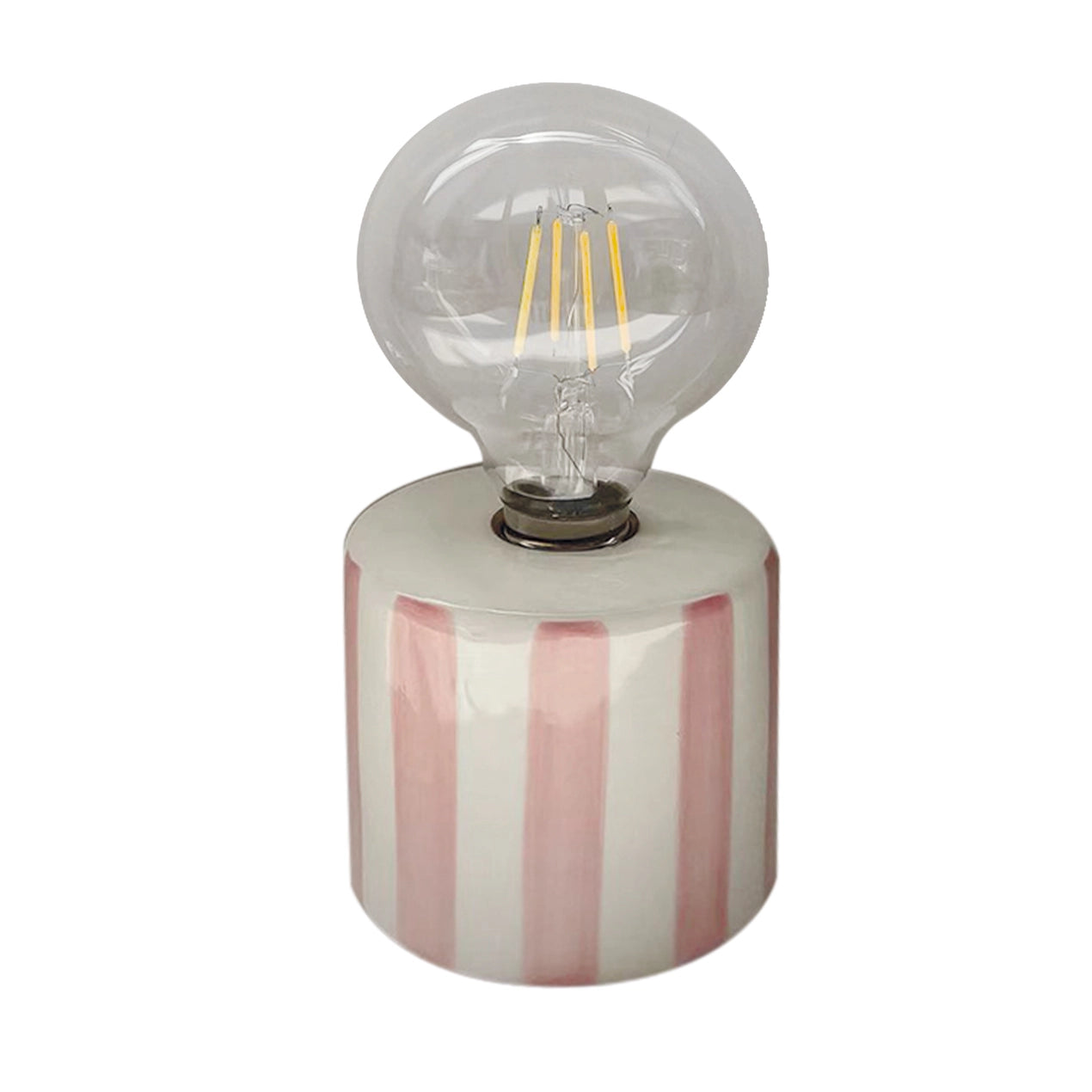Lampe décorative Rayure rose à piles