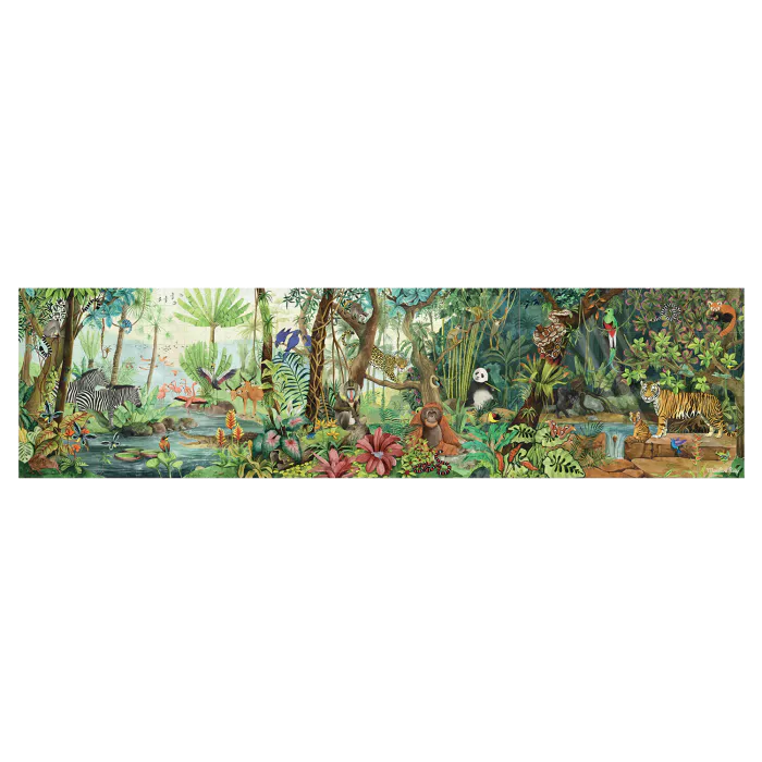 Puzzle panoramique 350 pièces – Forêt Tropicale – Tout autour du monde