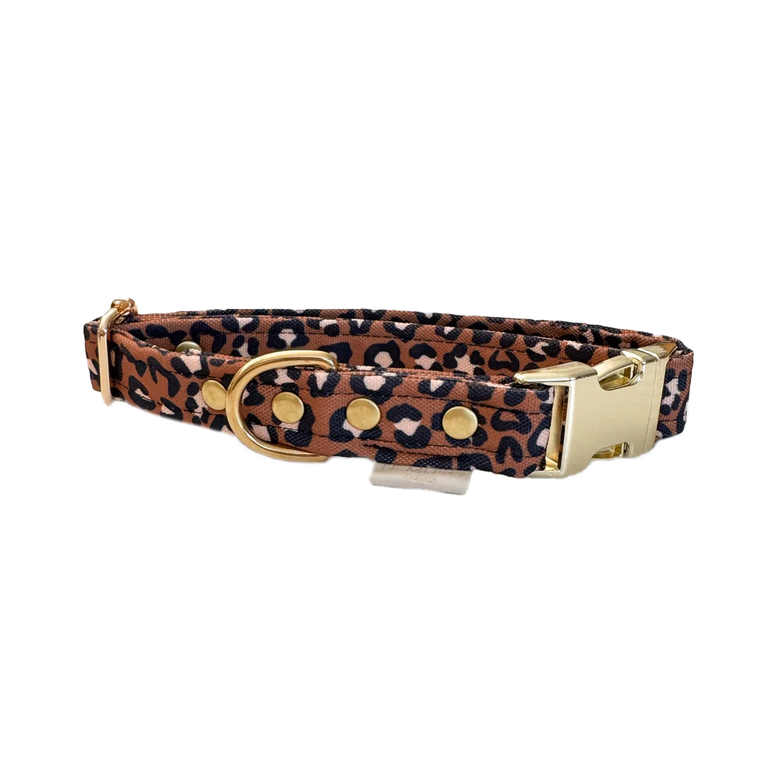 Leopard Brown Waterproof Clip Collar