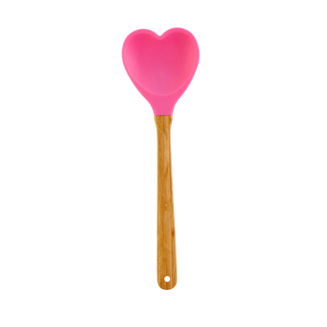 Heart Silicone Kitchen Utensils - Fuchsia