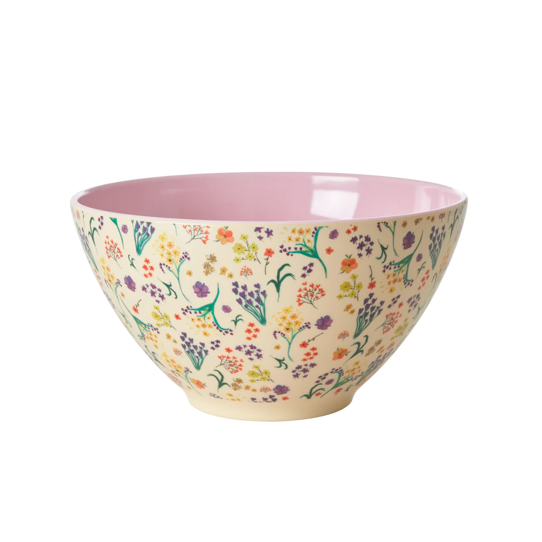 Salad bowl - Light pink - Wild Flowers Print