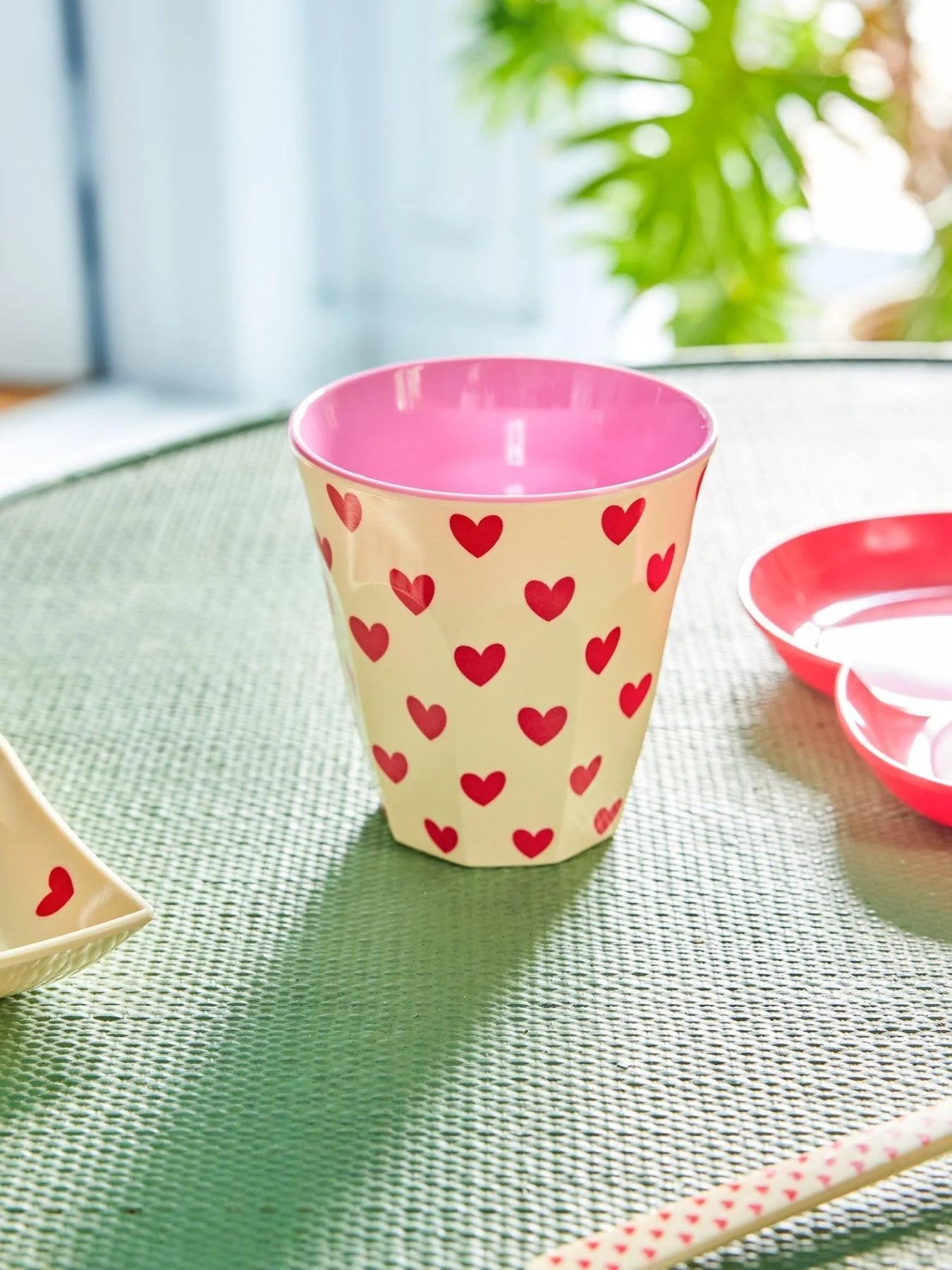 Gobelet Médium - Crème - Darling Hearts Print