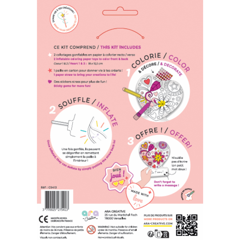 Coloriages gonflables - Cœurs