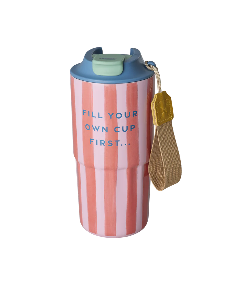 Inox Gobelet thermos Rose Organic Stripes Print