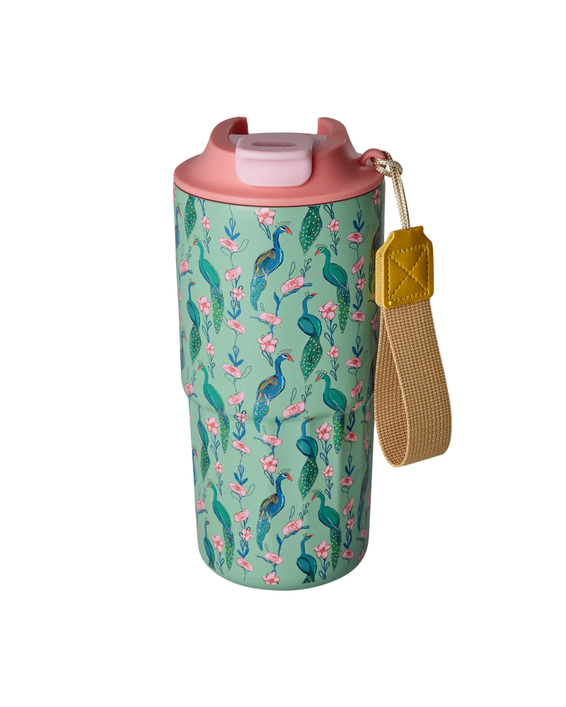 Inox Gobelet thermos Vert Peacock Power print