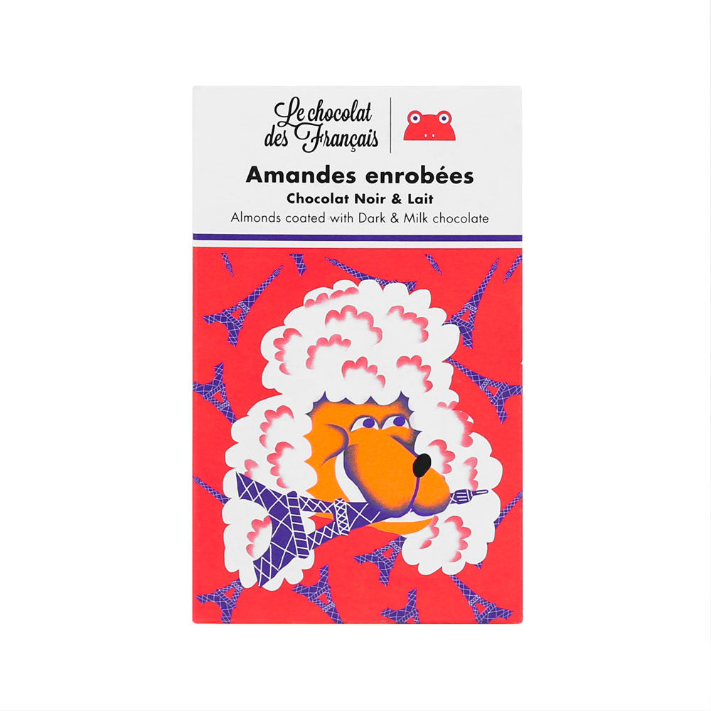 Amandes enrobées de chocolat noir & lait "Caniche Tour Eiffel"