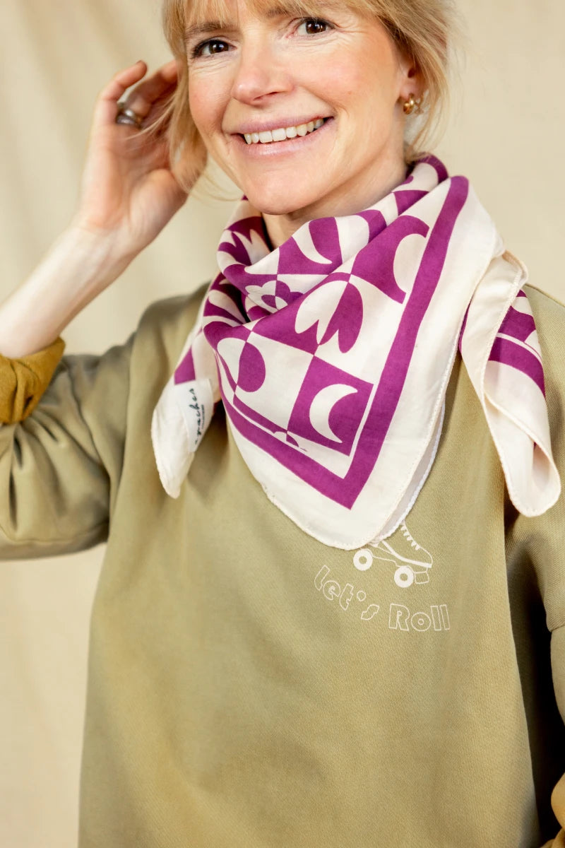 Grand foulard - Palika "Damier" Fuschia