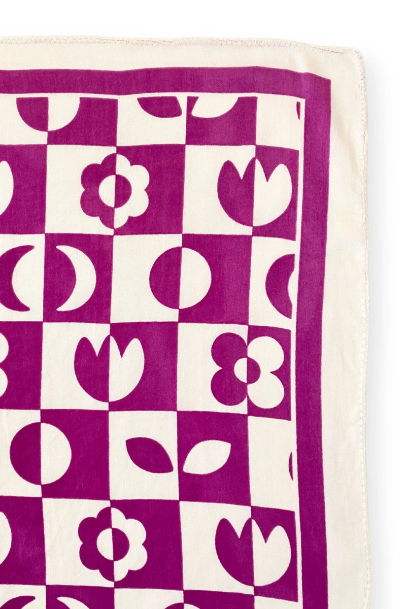 Grand foulard - Palika "Damier" Fuschia