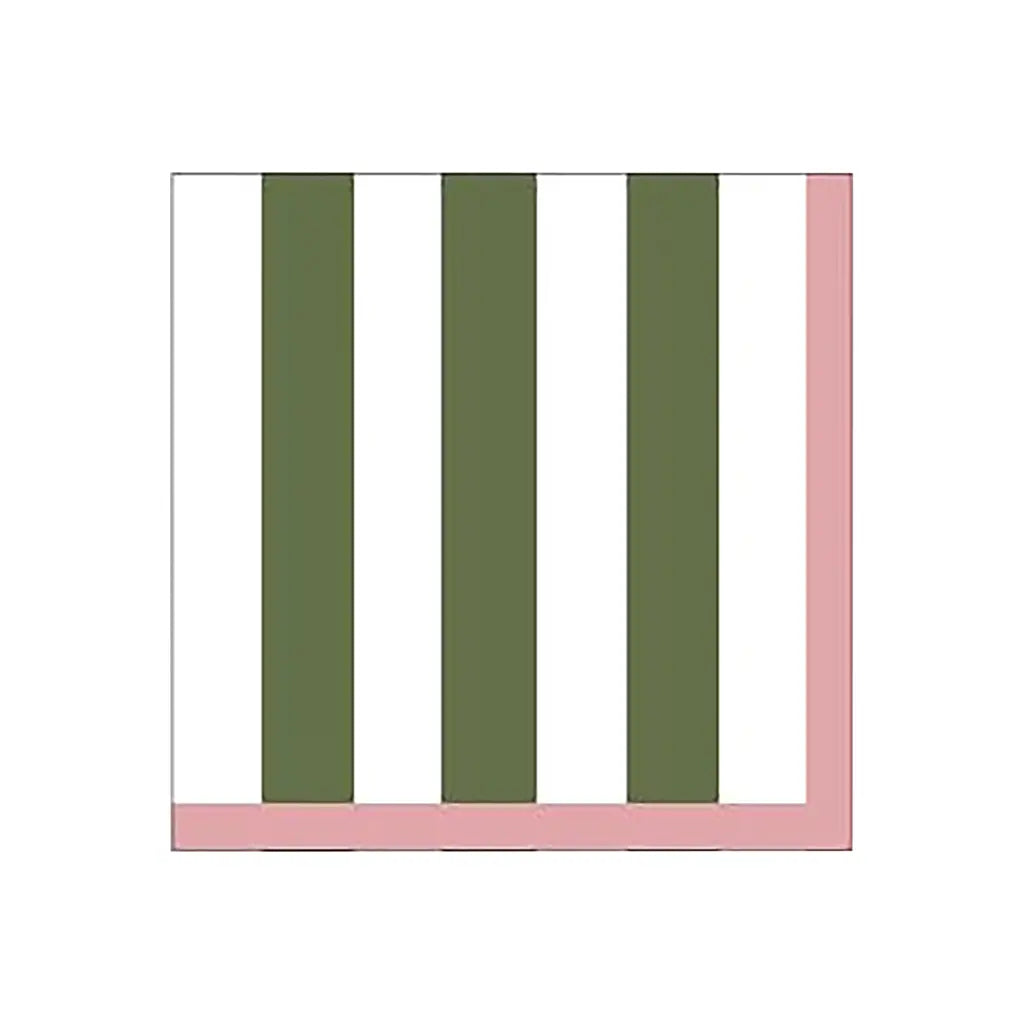 Serviettes papier rayures kaki