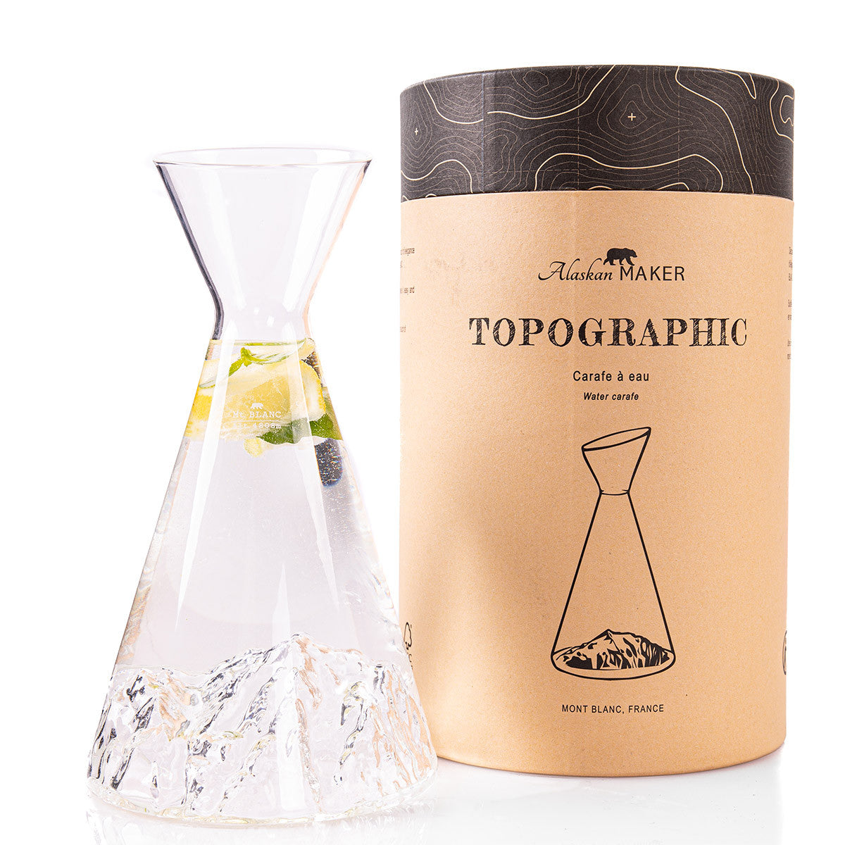 Topographic Water Carafe: Mont Blanc