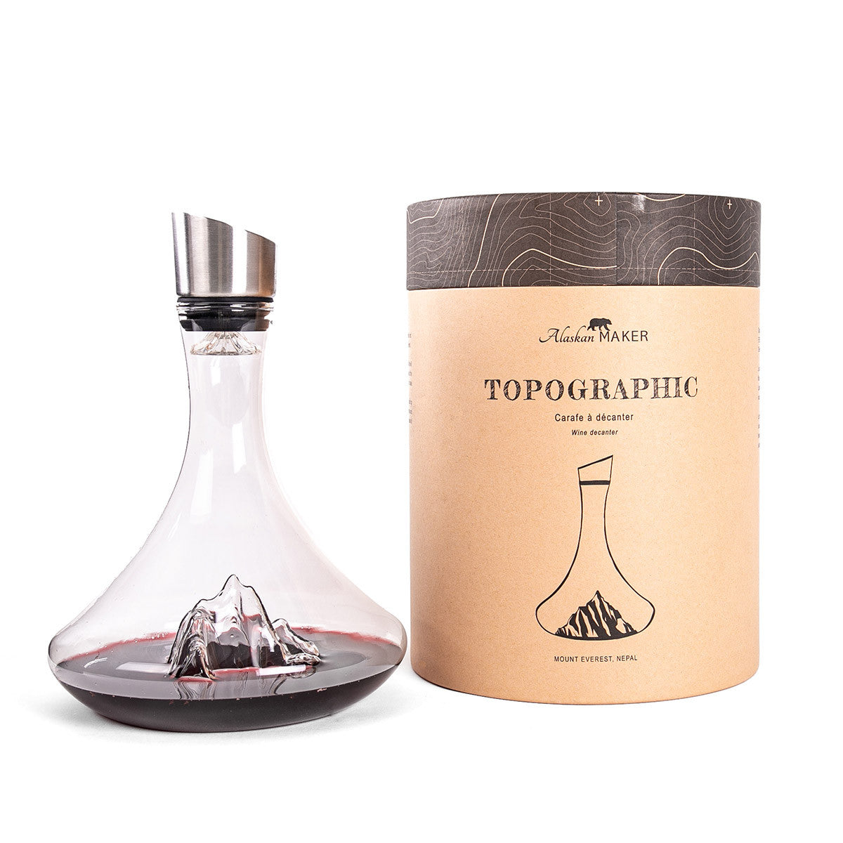 Topographic Wine Decanter: Mount Everest