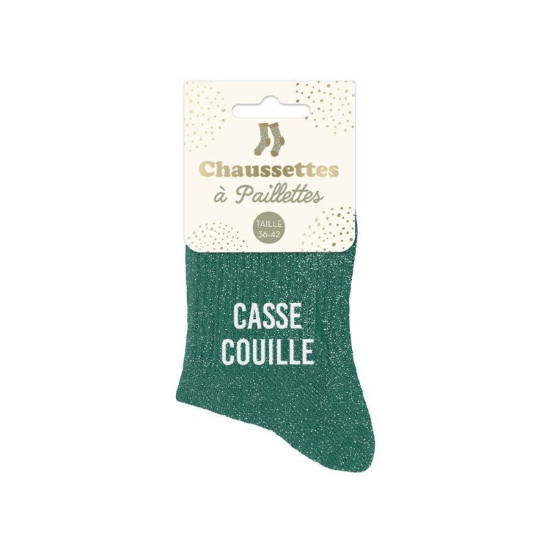 Chaussettes à paillettes CASSE COUILLES