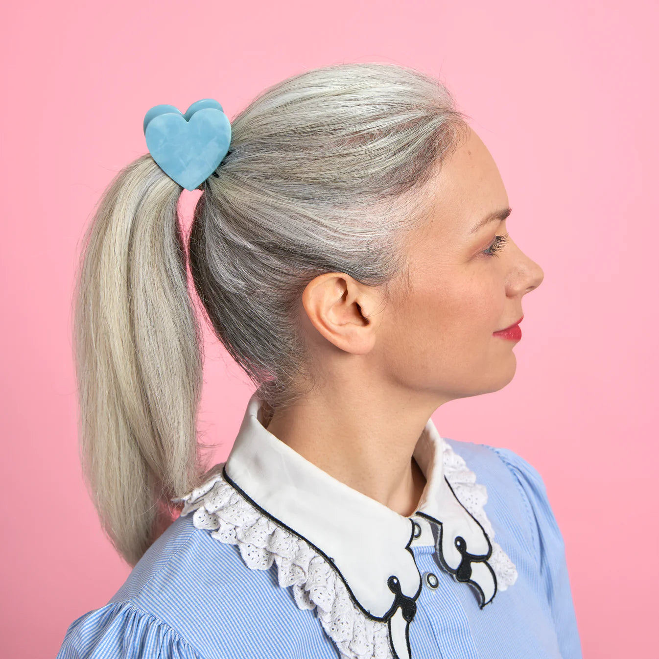 Pince à cheveux Coeur bleu