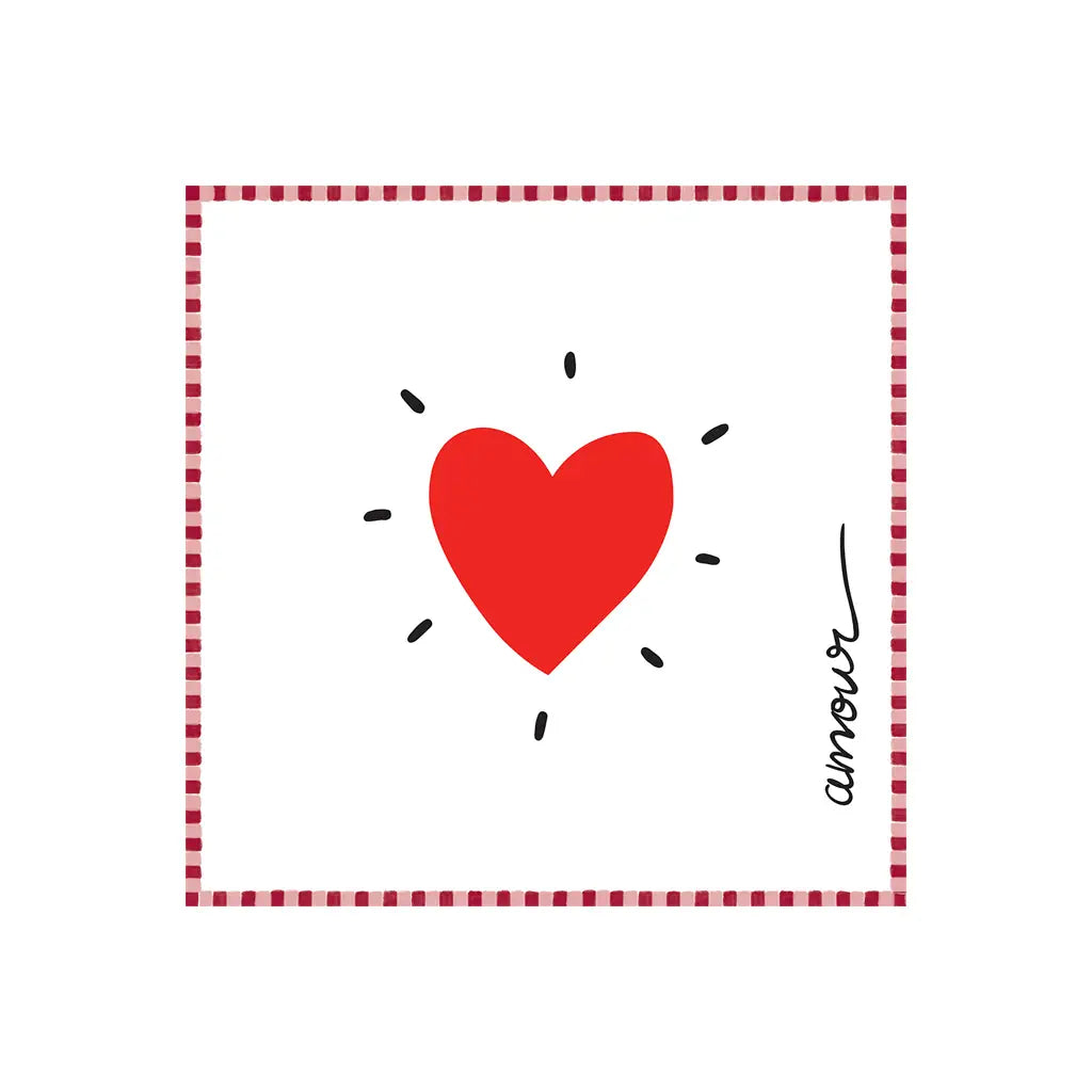 Red heart paper napkins