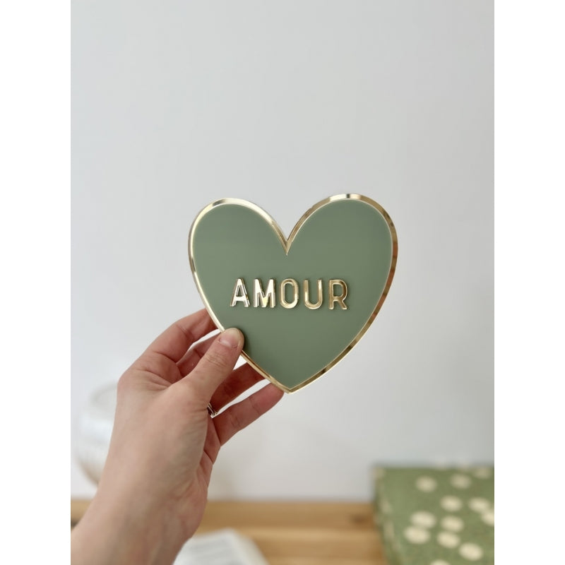 Décoration murale coeur amour vert