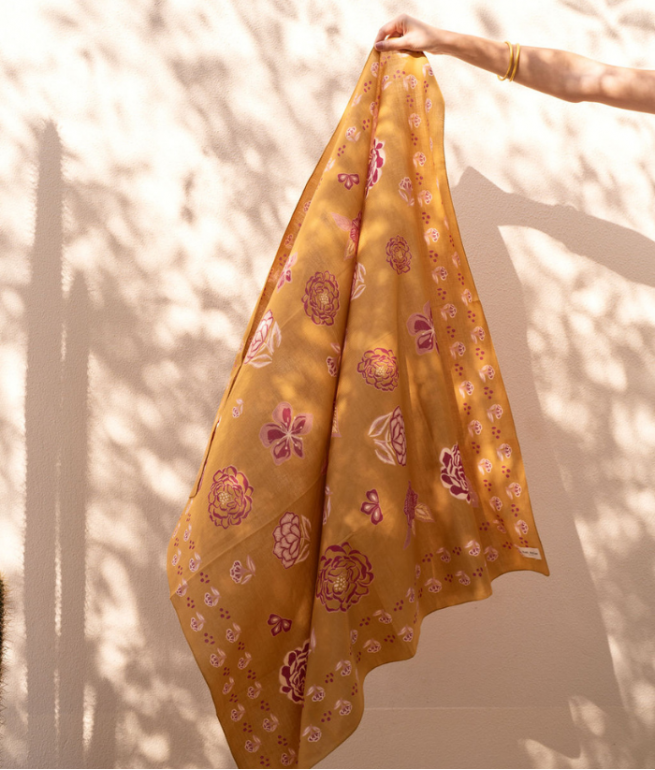 Grand foulard Indien - Mindi Cassonade