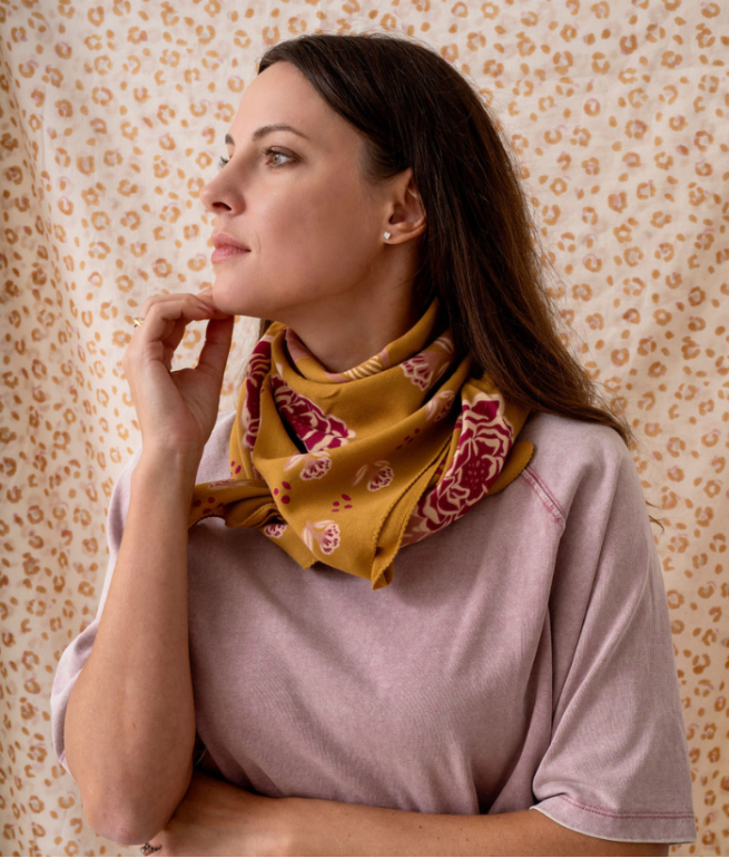 Grand foulard Indien - Mindi Cassonade