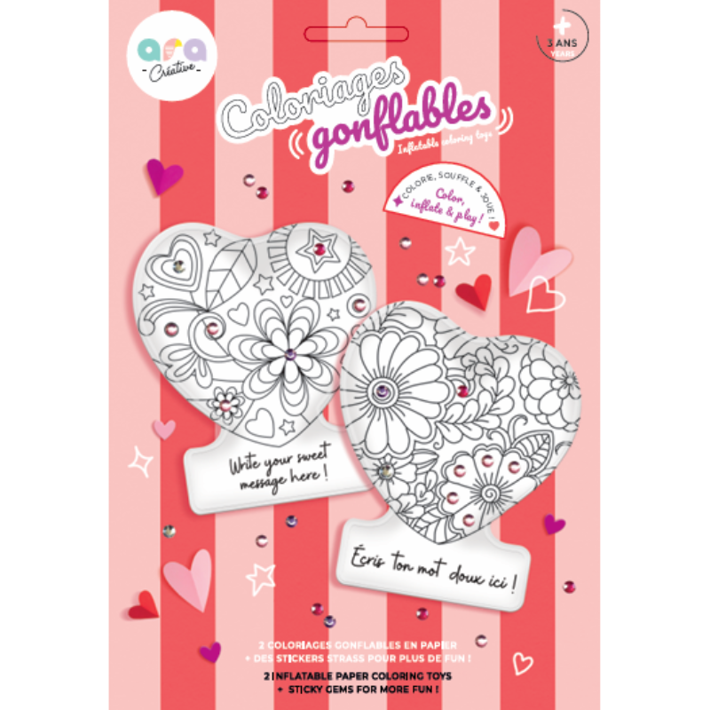 Coloriages gonflables - Cœurs