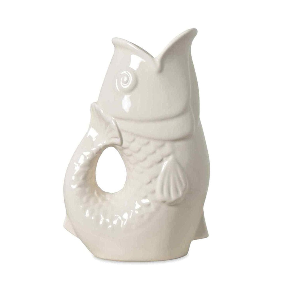 Vase pichet poisson blanc