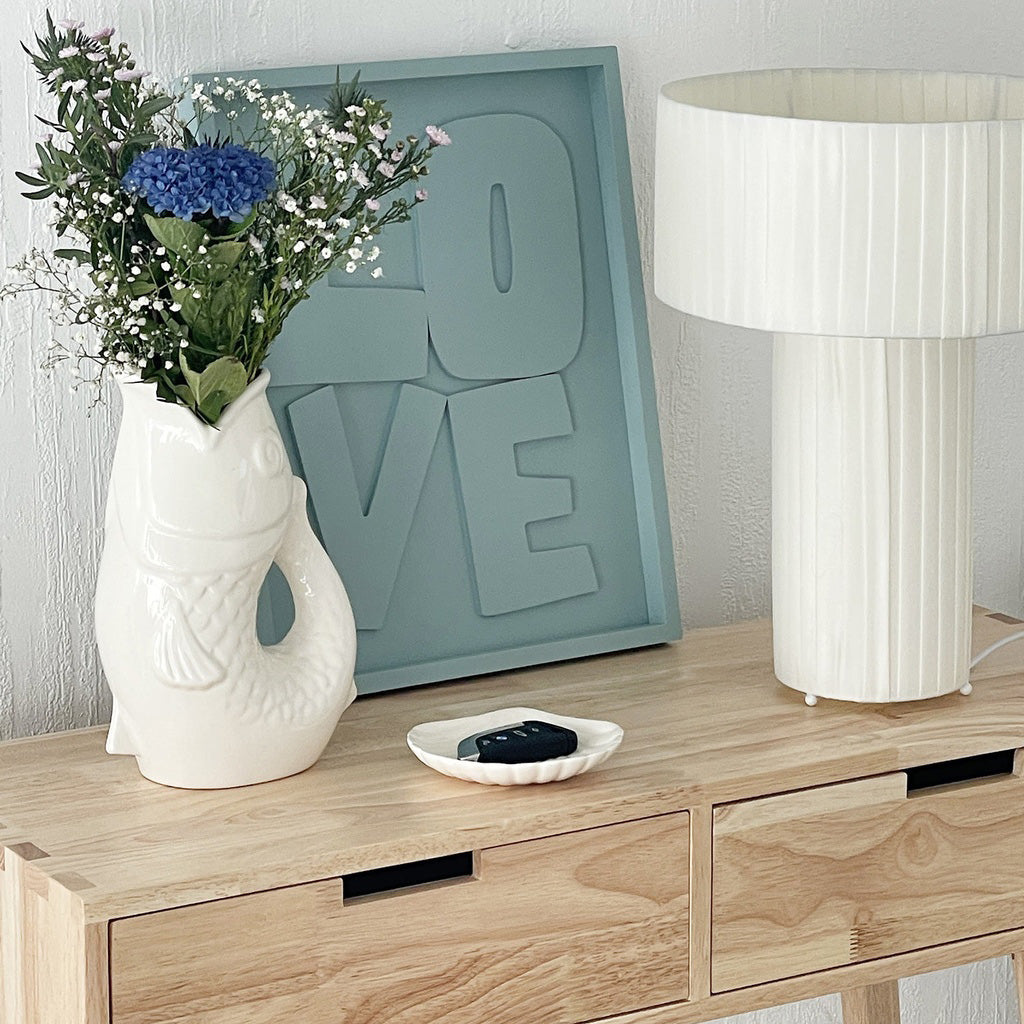 Vase pichet poisson blanc