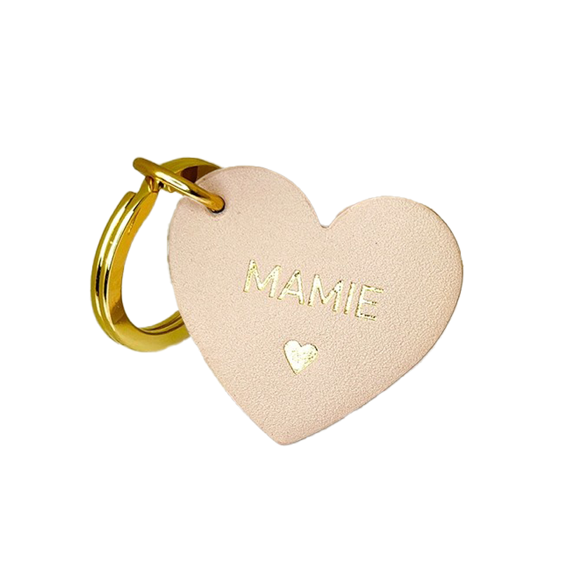 Oeuf cadeau - LE PORTE-CLÉS MAMIE EN CUIR ROSE POUDRÉ