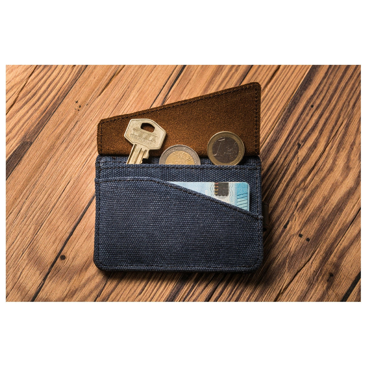 HANDY extra flat wallet Navy Blue