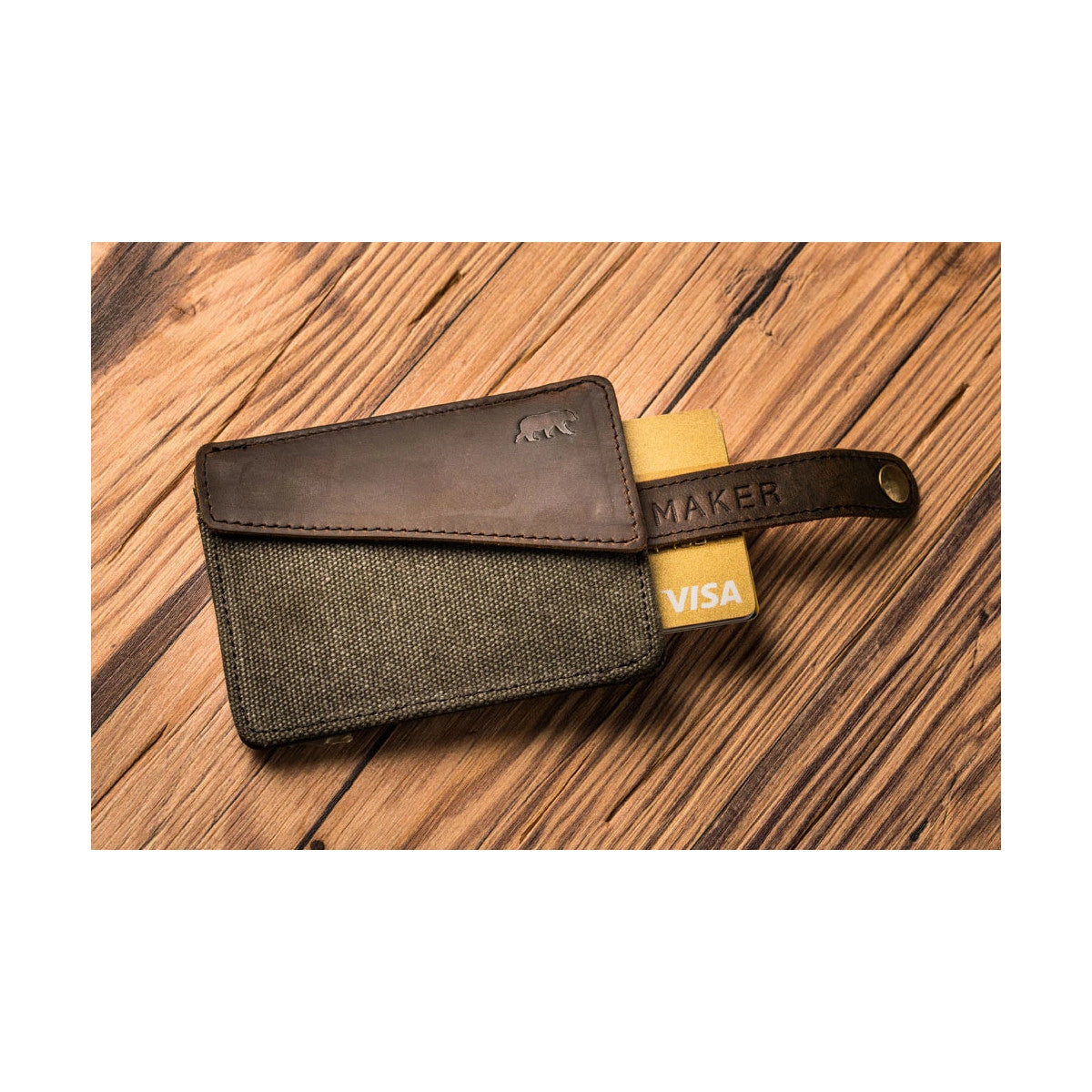 Portefeuille extra plat HANDY Vert Olive