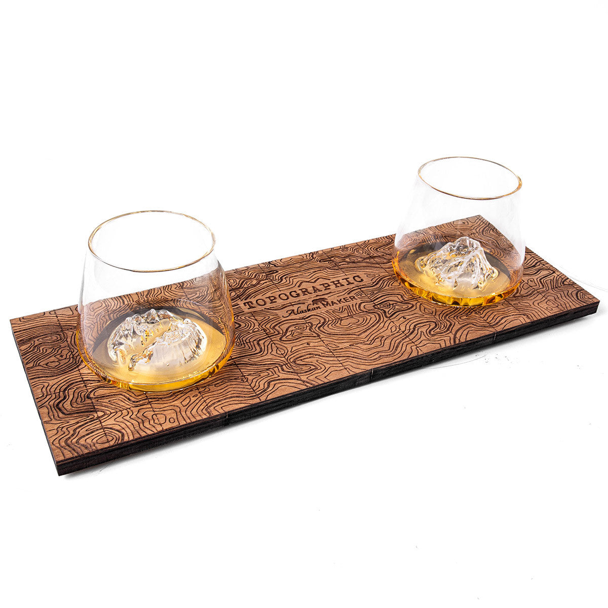 Display stand for set of 2 TOPOGRAPHIC spirit glasses