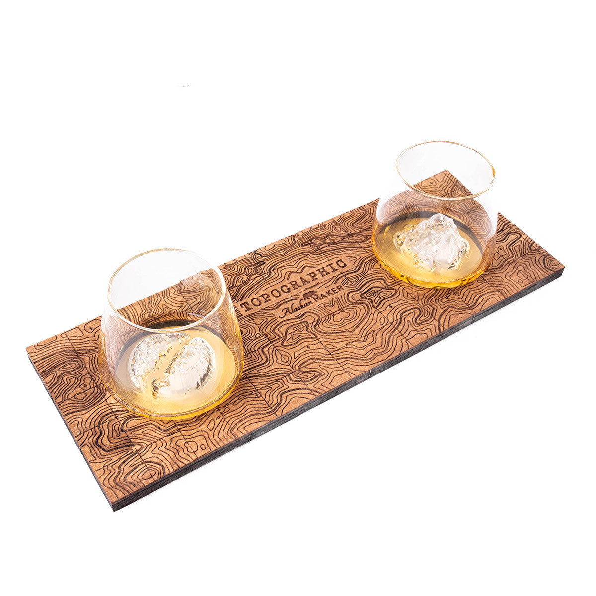 Display stand for set of 2 TOPOGRAPHIC spirit glasses