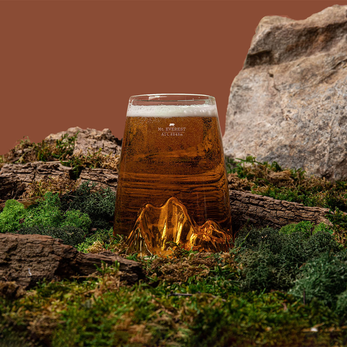 Topographic design glass: Mount Everest