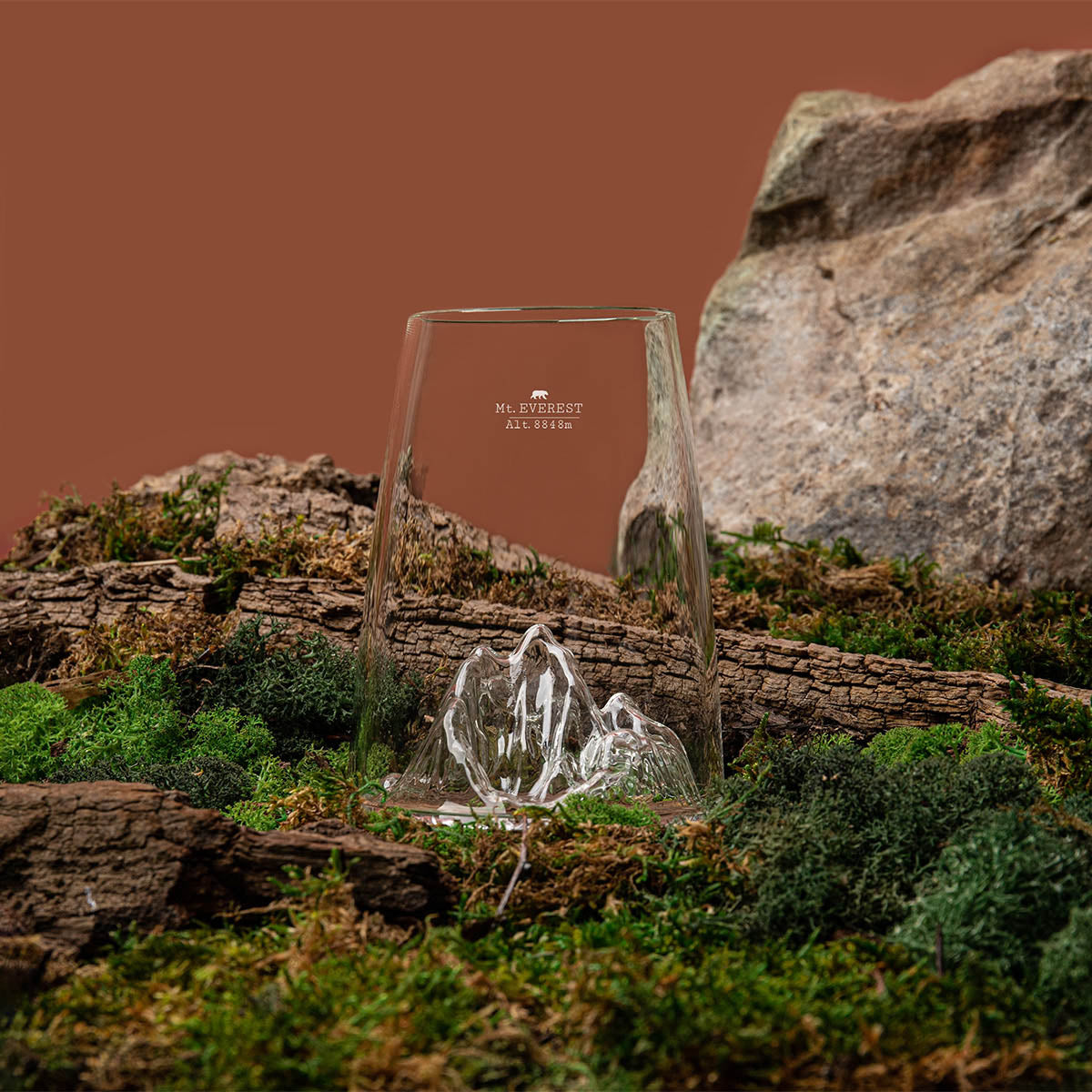 Topographic design glass: Mount Everest