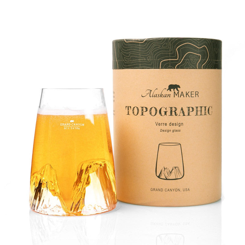 Topographic design glass: Grand Canyon