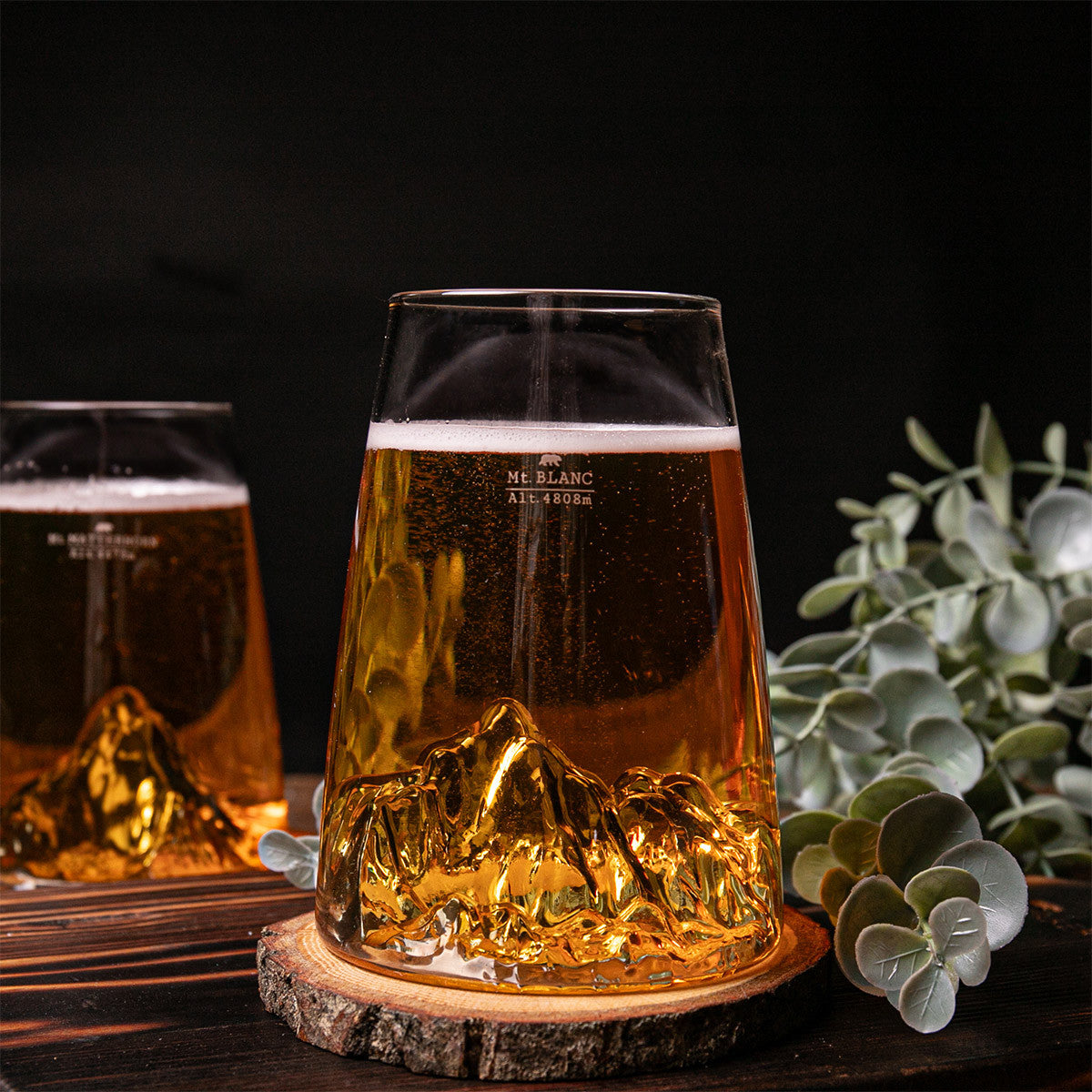 Topographic design glass: Mont Blanc