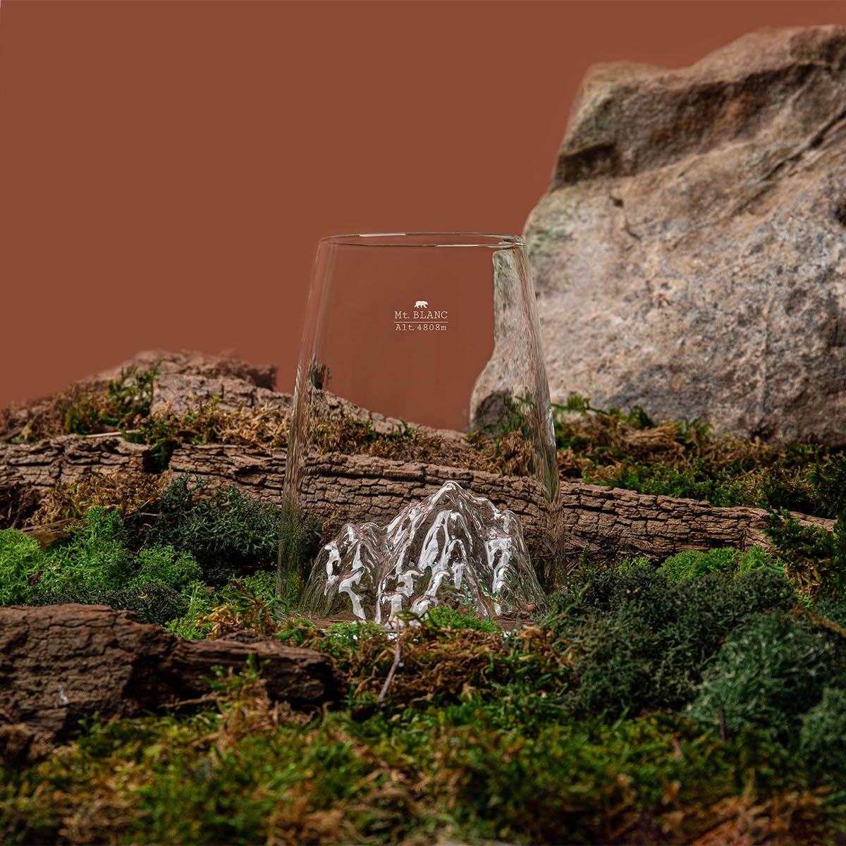 Topographic design glass: Mont Blanc