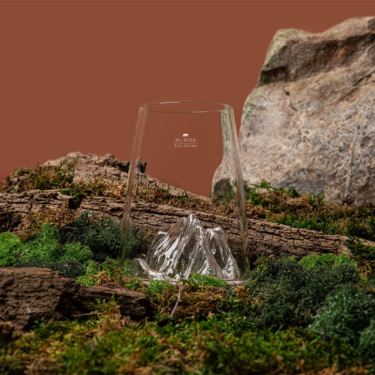 Topographic design glass: Mont Rosa