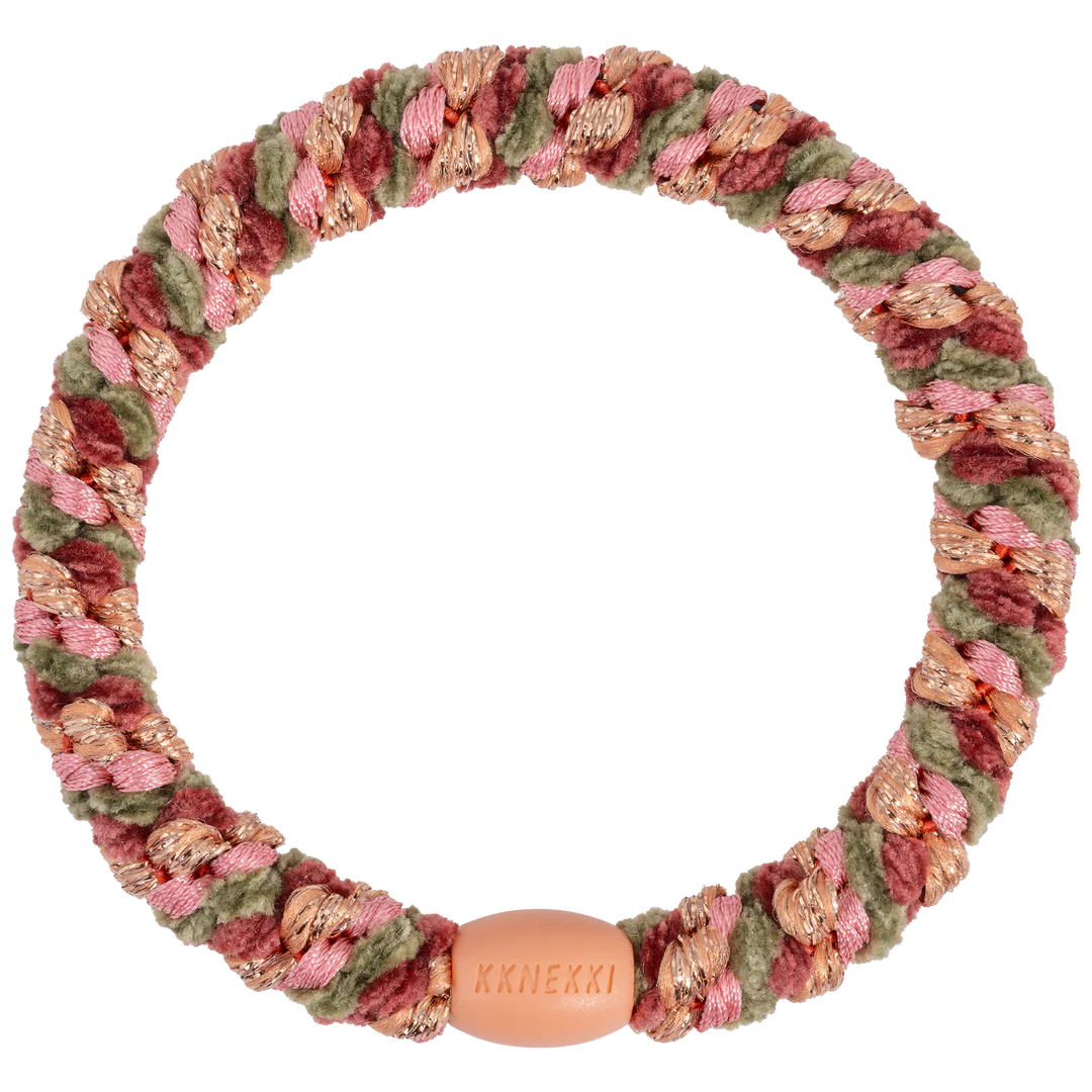 Élastique cheveux Mix Faded Rose Camo Velvet