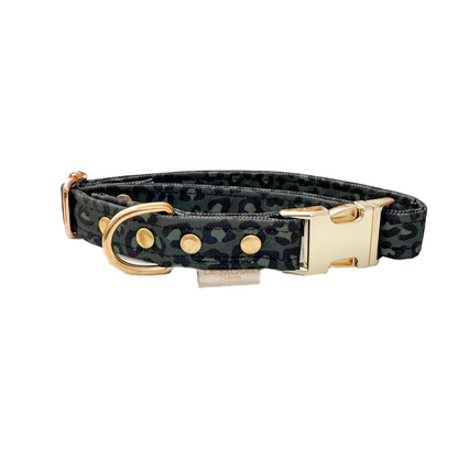 Leopard Khaki Waterproof Clip Collar