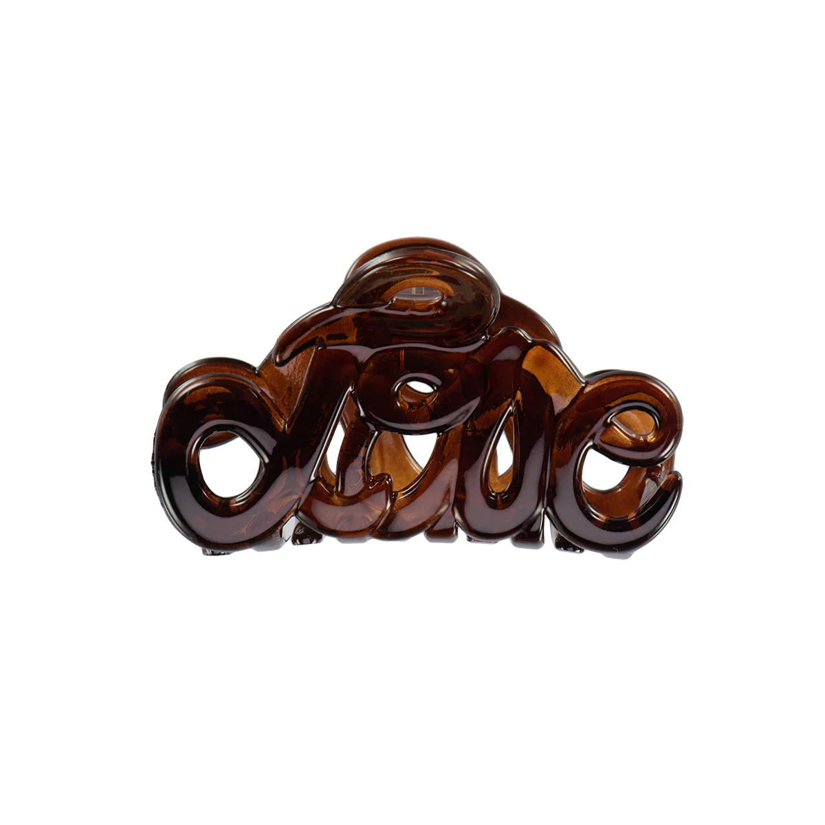 Pince à cheveux LOVE 5cm Marron