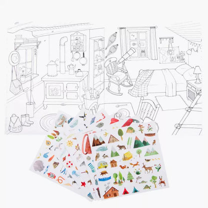 Coloring book and stickers - The explorer