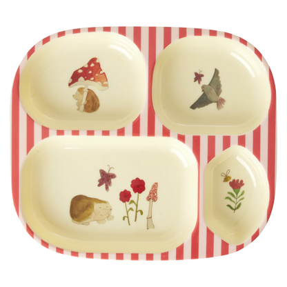 Children's Plate 4 Compartments - Pink