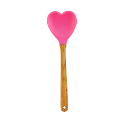 Heart Silicone Kitchen Utensils - Fuchsia