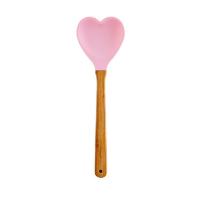 Heart Silicone Kitchen Utensils - Light Pink