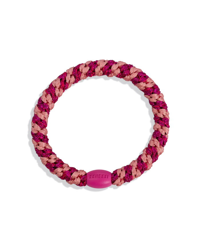 KKNEKKI Stripe faded rose electric pink glitter