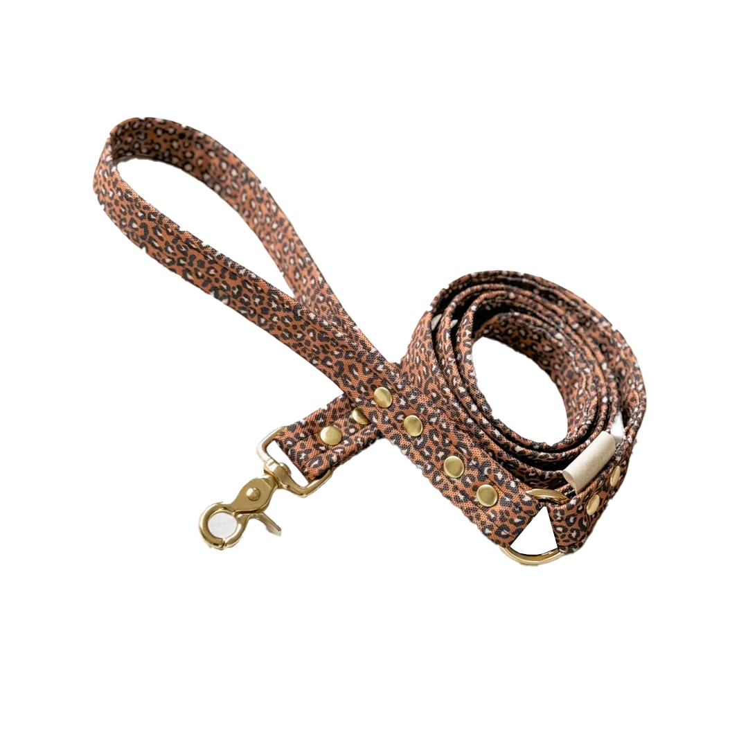 Brown leopard leash