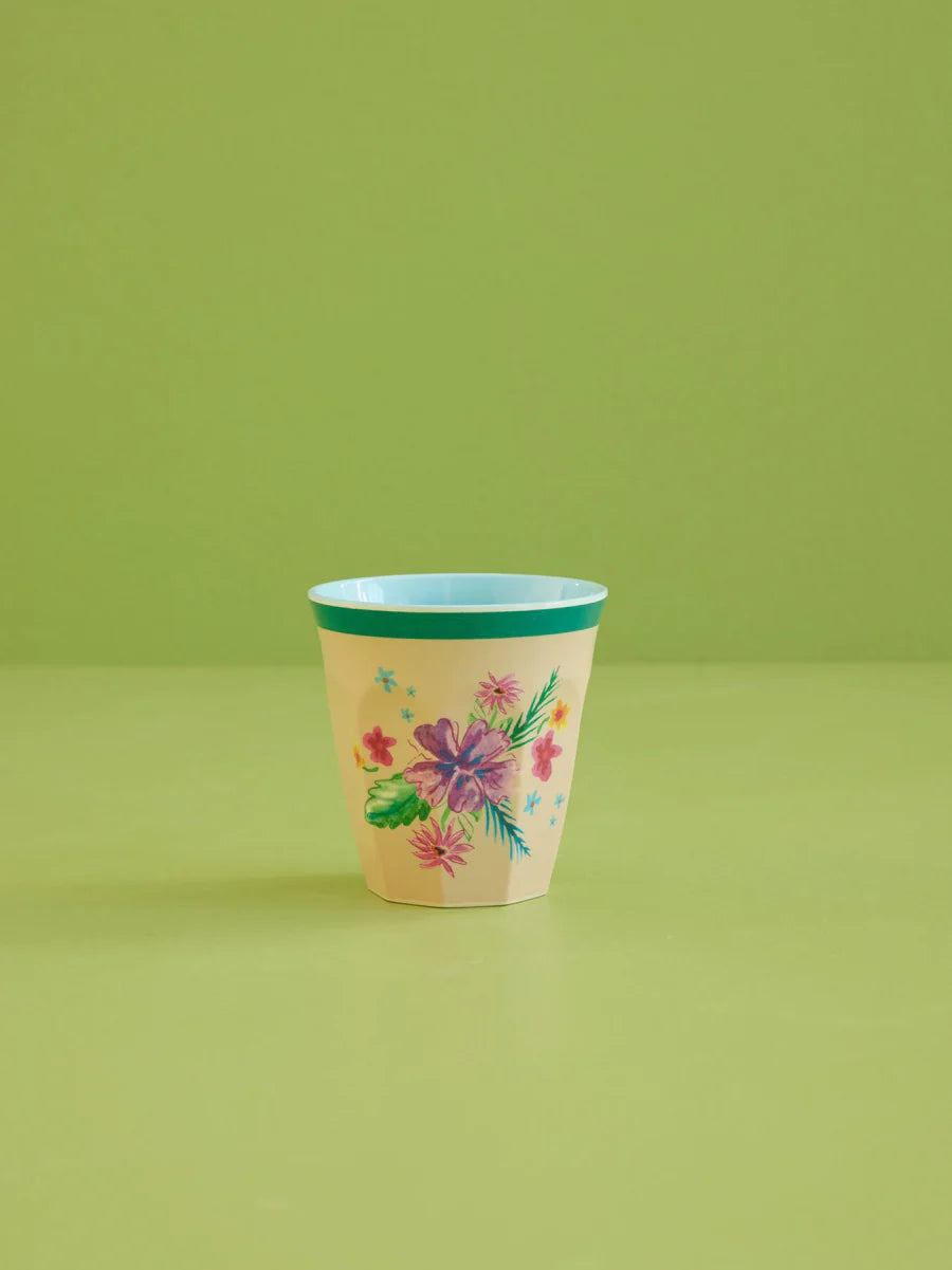 Gobelet médium - crème - Arda bloom print