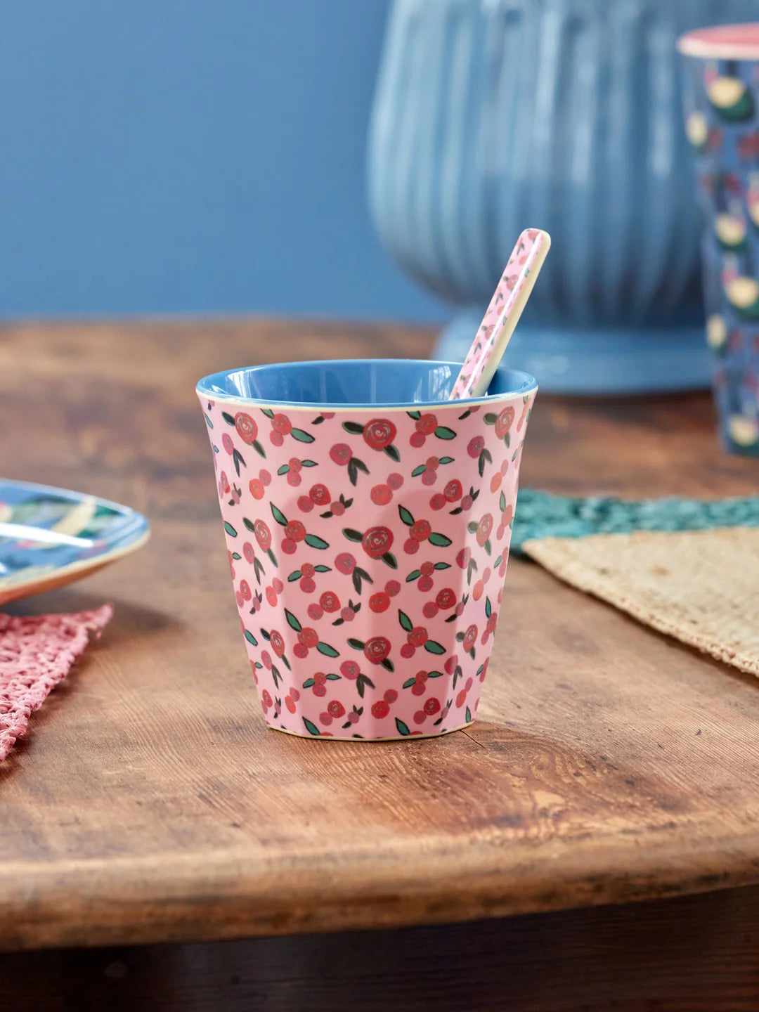 Medium Tumbler - Pink - A Rose is a Rose Print