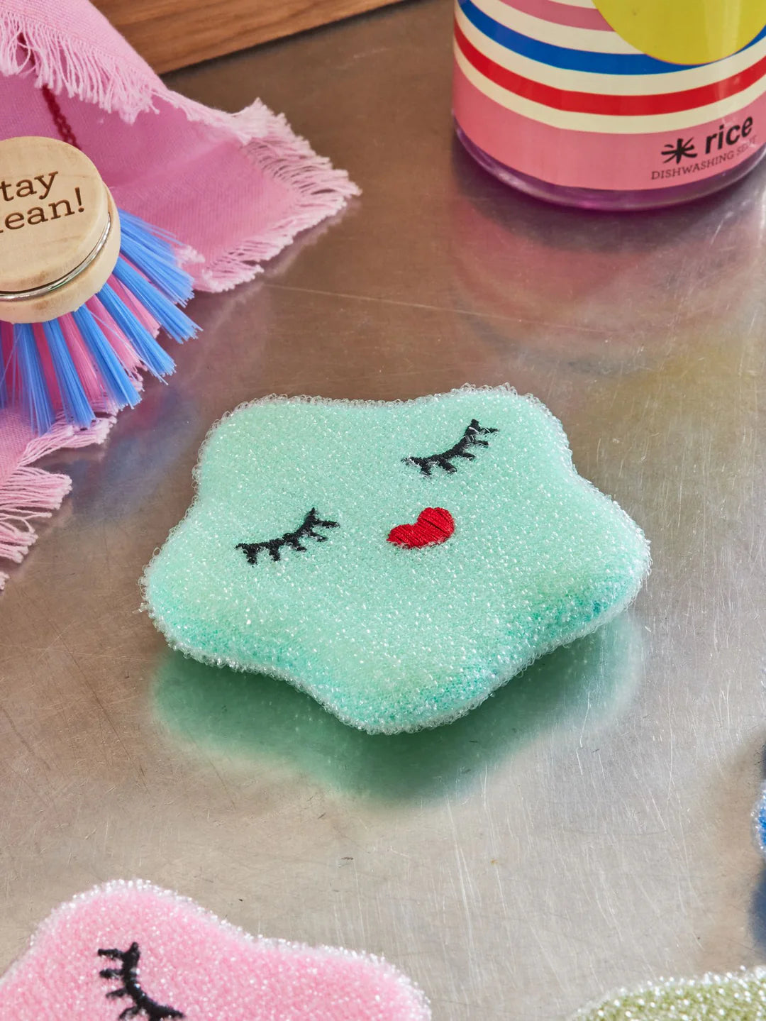 Polyester Star Sponge - Mint