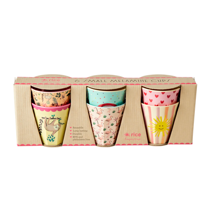 Small Kids Cup - Pink - Funky Prints - Pack of 6