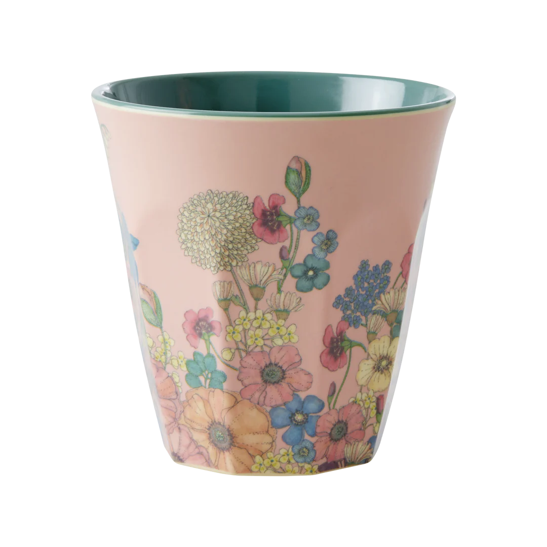 Medium Tumbler - Flower Collage Print 