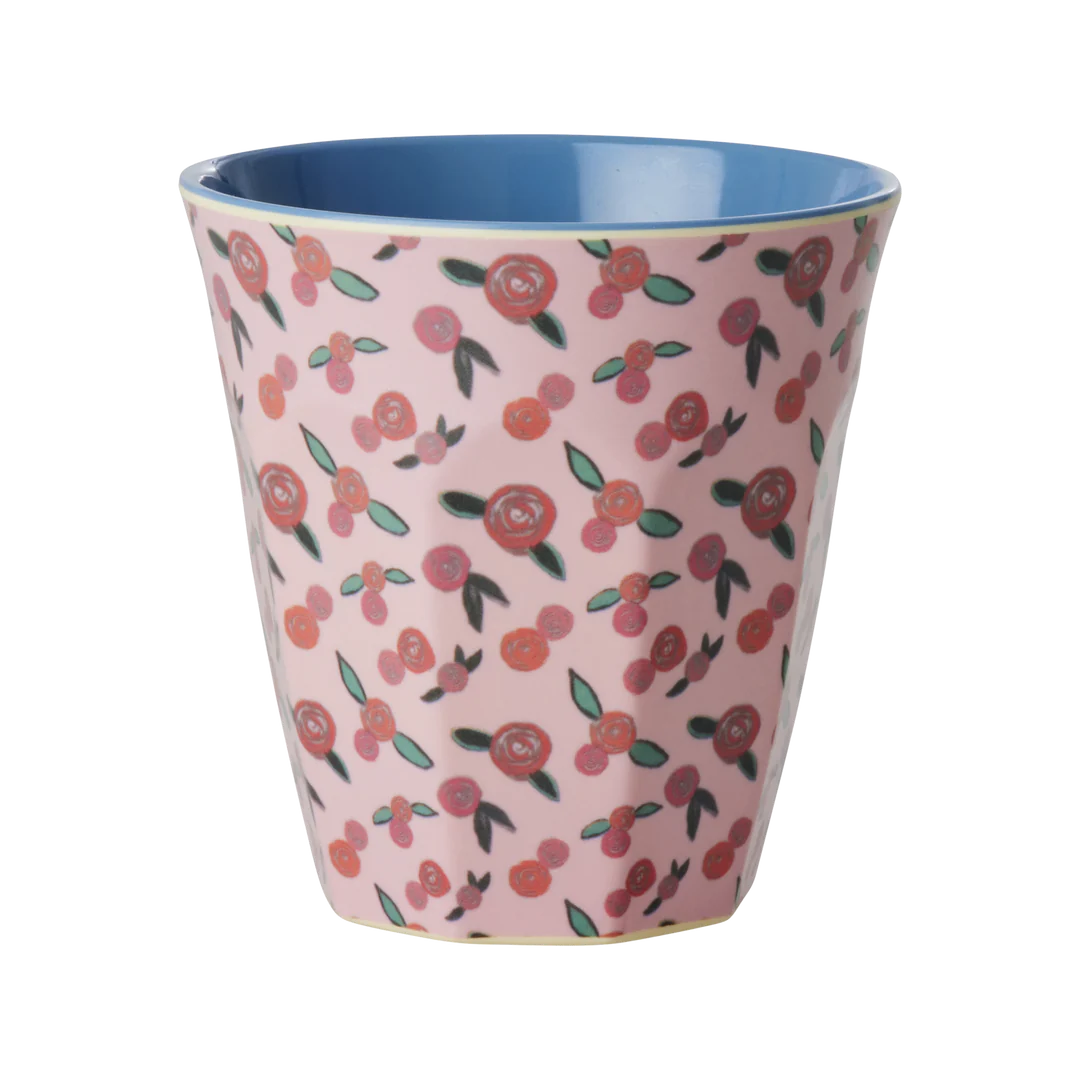 Medium Tumbler - Pink - A Rose is a Rose Print